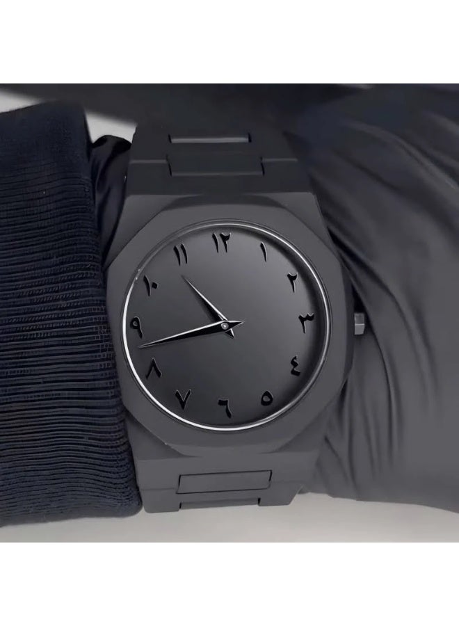 VIGUEUR Arabic Aura Watch – Elegant Black Wristwatch with Arabic Numerals - Image 2